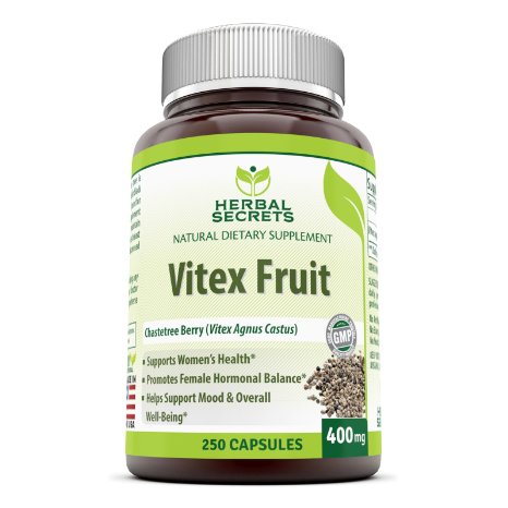 Herbal Secrets Vitex Fruit 400 Mg 250 Capsules - Women's Health Supports Hormonal Balance