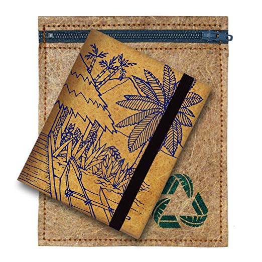 Green Banana Paper Travel Wallet and Passport Holder Document Organizer Non-Leather and Vegan-Friendly