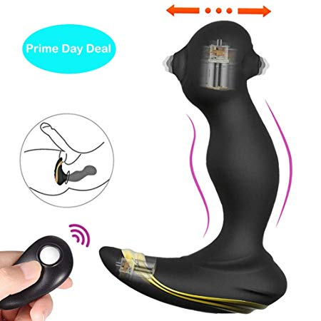 Prostate Massager Vibrating Anal Toy with Innovative Technology 6 Left-Right Hitting and 6 Vibration Modes for Anus Play, Utimi Anal Vibrator Beads Butt Plug with Wireless Remote Control for Men Women