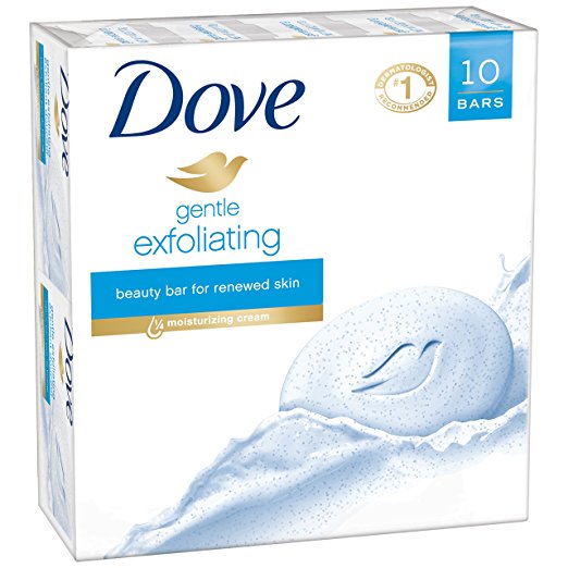 Dove Beauty Gentle Exfoliating Soap Bar, 10 Count