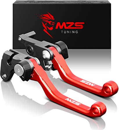 MZS Pivot Levers Brake Clutch CNC Compatible with CRF250L CRF250M 2012-2018/ CRF250L RALLY 2017-2018 (Red)