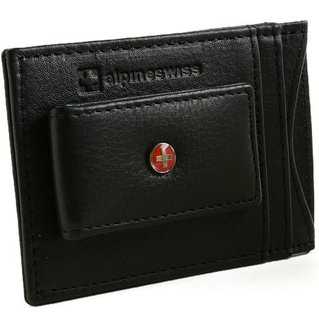 Alpine Swiss RFID Blocking Mens Leather Front Pocket Wallet - Stops Electronic Pick Pocketing Works Against Identity Theft and Credit Card Data Breach by Stopping RFID Scans