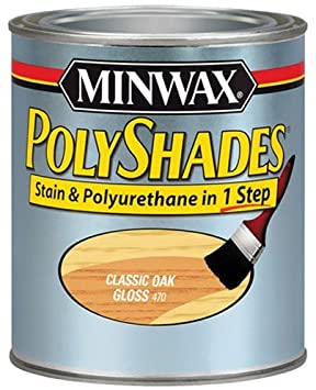 Minwax 61470444 PolyShades - Stain & Polyurethane in 1 step, quart, Classic Oak, Gloss