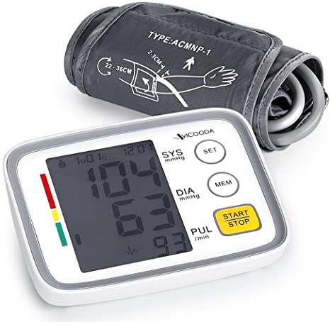 Sawpy Upper Arm Electronic Blood Pressure Monitor with Cuff, fits Standard and Large Arms-FDA Approved