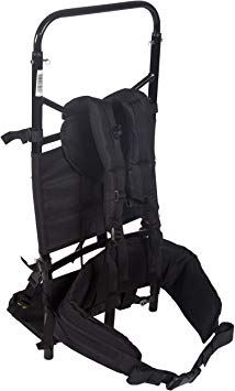 STANSPORT - Deluxe Freighter Aluminum Pack Frame with Back Pad and Hip Belt for Rough Terrain (Black)