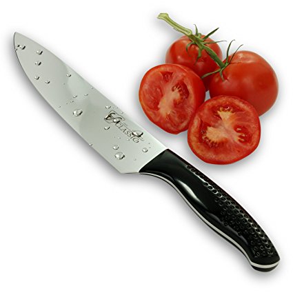 Chef Knife (Full Tang) 8 Inch - High Carbon German Steel (X50CRMOV15 Tempered 57HRC) - Non Slip Handle (High Impact ABS) - Big Blade for Cutting, Slicing & Chopping (Vegetable Meat Steak Fish Fillet)