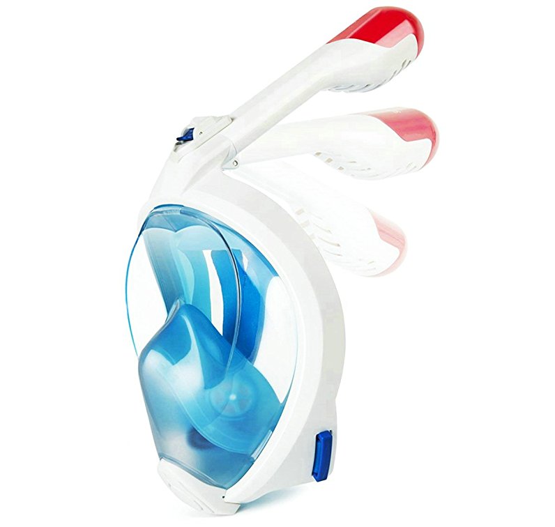 iRunzo Full Face Snorkel Mask - Free Breath Dry Top Seaview 180 Anti-leak Anti-fog for Adult Men Women
