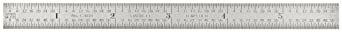 Starrett C303R-6 Full Flexible Steel Rule With Inch Graduations, 3R Graduations, 6" Length, 1/2" Width, 1/64" Thickness