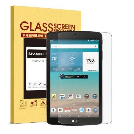 SPARIN LG G Pad F 8.0 Screen Protector, [Tempered Glass] [High Definition] Screen Protector for LG G Pad F 8.0 (2015 Version) / LG G Pad F 8.0 2nd Gen (2016 Version), Lifetime Warranty
