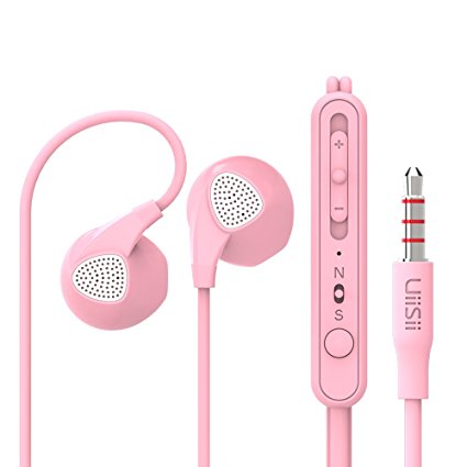 UiiSii U1 Bass Stereo Earphones In-ear Headphones with Mic and Volume Control For iphone 6s Samsung Ipod Music Player (pink)