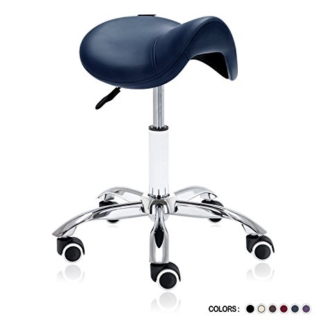 Dr.lomilomi Hydraulic Saddle Rolling Medical Massage Stool Chair 506 (Queen blue)