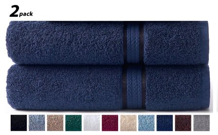 Cotton Craft Ultra Soft 2 Pack Oversized Extra Large Bath Sheet 35x70 Night Sky weighs 33 Ounces - 100% Pure Ringspun Cotton - Luxurious Rayon trim - Ideal for everyday use - Easy care machine wash