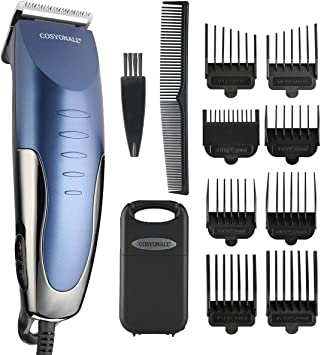 Cosyonall Hair Clippers for Men Pro Corded Hair Trimmer Cutting Kit with 8 Clipper Guide Combs Hard Storage Case for Hair Cutting