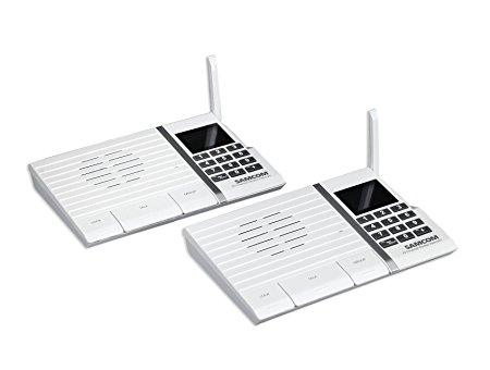 Samcom 20-Channel Digital FM Wireless Intercom System for Home and Office White Pack of 2