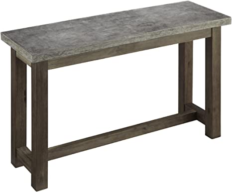 Home Styles Concrete Chic Brown/Gray Console Table with Molded Concrete Top and Aged Metal Finish