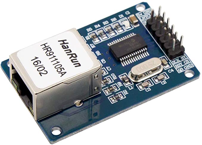 HiLetgo ENC28J60 ENC28J60-I/SO HR911105A Ethernet LAN Network Module SPI Interface 3.3V for Arduino AVR PIC LPC STM32