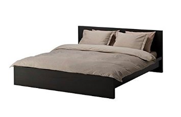 Ikea Malm Black-brown Full Size Bed Frame Height Adjustable