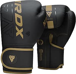 RDX Boxing Gloves, Pro Training Sparring, Maya Hide Leather, Muay Thai MMA Kickboxing, Men Women Adult, Heavy Punching Bag Mitts Focus Pads Workout, Ventilated Palm, Multi Layered, 8 10 12 14 16 Oz