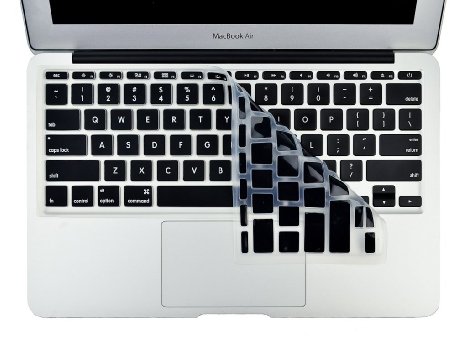 Kuzy - AIR-11inch BLACK Keyboard Cover Silicone Skin for MacBook Air 11.6" Models: A1370 and A1465 - (USA KEYBOARD VERSION) - Black