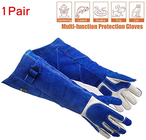 23.6IN Animal Handling Gloves- Best Scratch/Bite Resistant Protective Gloves, Feed Gloves for Dog,Cat Scratch,Bird Handling Falcon Gloves Grabbing,Reptile Squirrel Snake Bite,Long Welding Gloves