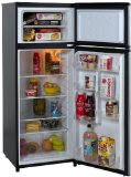 Avanti RA7316PST 2-Door Apartment Size Refrigerator Black with Platinum Finish
