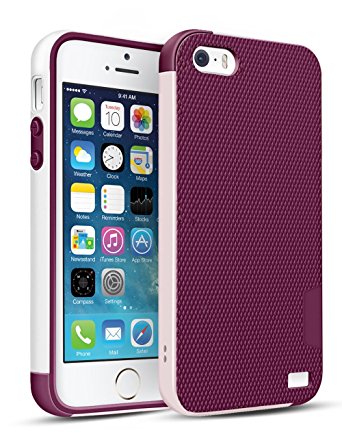 iPhone SE Case, OFTEN® [Ultra Hybrid] Protective Case Cover Shock Proof Hard Case Protection Personalized Design With Color And Matte Back Shell Anti-slip Best Impact Case for iPhone SE/5s Wine