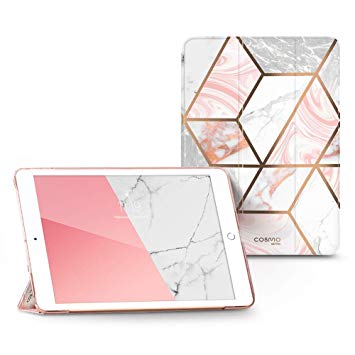 i-Blason Cosmo Lite Case for New iPad 7th Generation, iPad 10.2 2019 Case, Slim Trifold Stand Smart Case Translucent Hard Back Protective Cover with Auto Sleep/Wake (Marble)