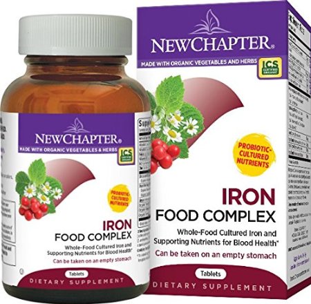 New Chapter Iron Food Complex, Iron Supplement with Organic Non-GMO Ingredients  - 60 ct