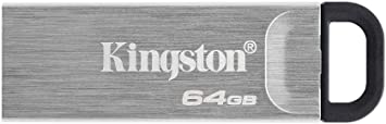 Kingston DataTraveler Kyson USB 3.2 Flash Drive 64 GB - Gen 1 with Stylish Capless Metal Case