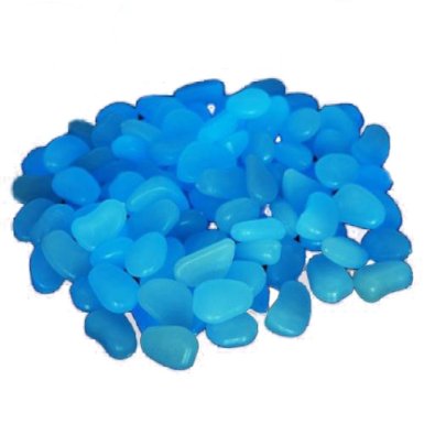 Wowlife 100 Man-made Glow in the Dark Pebbles Stone for Garden Walkway Sky Blue