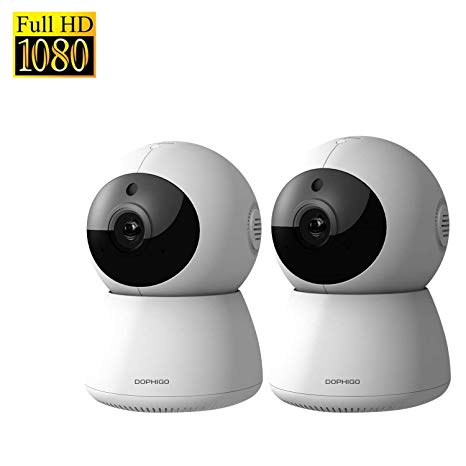 DophiGo 1080P HD Dome 360° Wireless WiFi Baby Monitor Safety Home Security Surveillance IP Cloud Cam Night Vision Camera for Baby Pet Android iOS apps