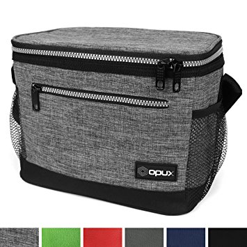 Premium Insulated Lunch Bag by OPUX | Durable, Functional, Easy To Use | Medium Capacity (Heather Gray)