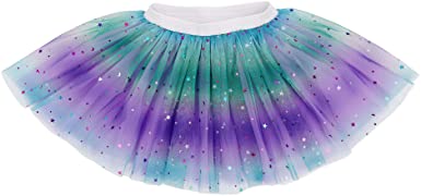 Lullaby 4 Layered Baby Tulle Tutu Skirt Girls Rainbow Sparkle Tutu