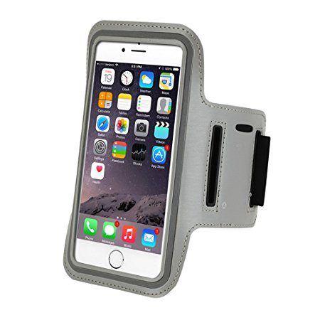 Refoss Running Armband for iPhone 7/7 Plus, Water Resistant Sports Armband with Screen Protector for iphone 8 Plus, 8, 7, 6 Plus(5.5-Inch), 6S, 6, Galaxy S7/S6/S5, Note 4 with Key Holder