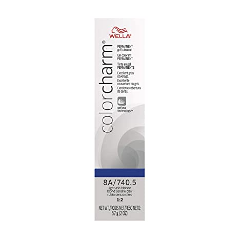 WELLA colorcharm Permanent Gel Hair Color for Gray Coverage, 8A Light Ash Blonde, 2 oz