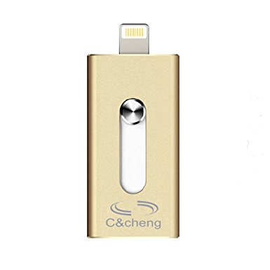 USB flash drive,Chicheng 16GB 32GB 64GB 128GB External storage U-disk Connector for iPhone 5/5s/5c/6/6 Plus/6s/6s Plus, iPad Mini 1/2/3/4, iPad Air/Air 2, iPad Pro(32GB)