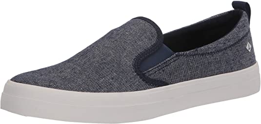 Sperry Women's Crest Twin Gore Sparkle Stripe Linen Sneaker