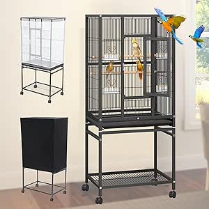 YINTATECH 53 inches Bird Cage Seed Catcher & Birdcage Cover, Bird Cages for Parakeets, Parrot, Cockatiel, Pigeon, Finch cage for Birds