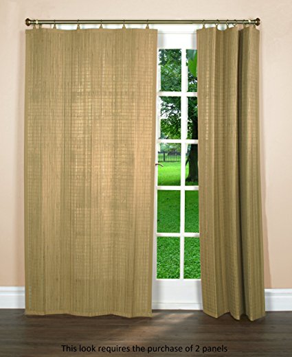 Bamboo Ring Top Curtain BRP05 Window Panel, 40 by 84-Inch, Driftwood