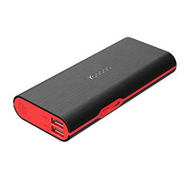 Yoobao M10 10000mAh Ultra Compact Portable Charger Power Bank External Battery Backup Dual USB Output Powerbank for iPhone X 8 8 Plus 7 7S 6 6S iPad Samsung Galaxy and More – Black