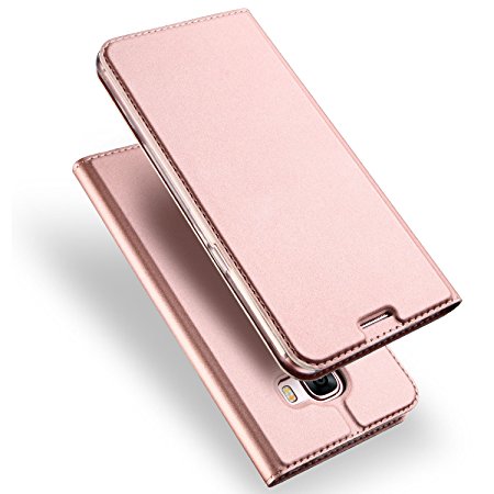Samsung Galaxy A3 2017 case,DUX DUCIS Skin Pro Series Ultra Slim Layered Dandy ,Kickstand,Magnetic Closure,TPU bumper,Full Body Protection for Galaxy A3 2017 (Rose golden)