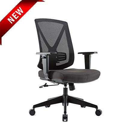Ergonomic High Mesh Swivel Desk Chair with Adjustable Height, Arm Rest, Lumbar Support and Upholstered Back for Home Office