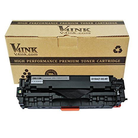 V4INK 1 Pack New Replacement for 304A CC530A Black Toner Cartridge For Use With HP Color LaserJet CP2025dn, CP2025n, Canon ImageCLASS MF726Cdw, LBP7660Cdn, MF8380Cdw Series Printer