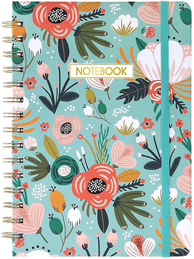 Ruled Notebook/Journal - Lined Journal with Premium Thick Paper, 8.4" X 6.25", College Ruled Spiral Notebook/Journal, Banded with Exquisite Inner Pocket, Hardcover