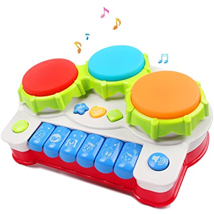 Musical toys, AMOSTING Music Piano Keyboard Drums Learning Toy Best Christmas Gift for Toddler Baby Kids Educational Game.