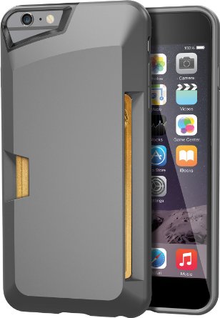 iPhone 6 Plus6s Plus Wallet Case - Vault Slim Wallet for iPhone 66s 55 by Silk - Ultra Slim Protective Credit Card Phone Cover Gunmetal Gray