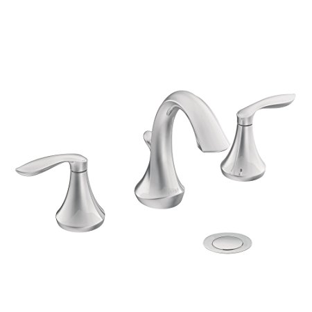 Moen T6420 Eva Two-Handle High-Arc Bathroom Faucet without Valve, Chrome