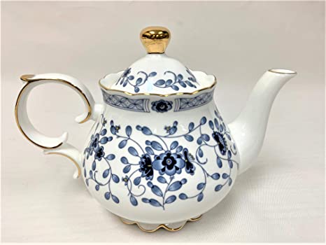Hampstead Collection Porcelain Blue Flower Teapot 1000mL