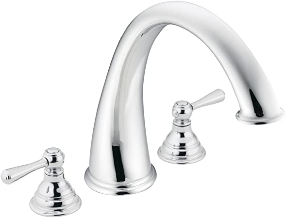 MOEN T920 Kingsley Two-Handle High Arc Roman Tub Faucet without Valve, Chrome