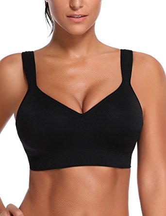 WingsLove Women's Sports Bra Seamless Full Support Coverage Wireless Sport Bras